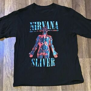 NIRVANA Black and Blue Graphic Tee